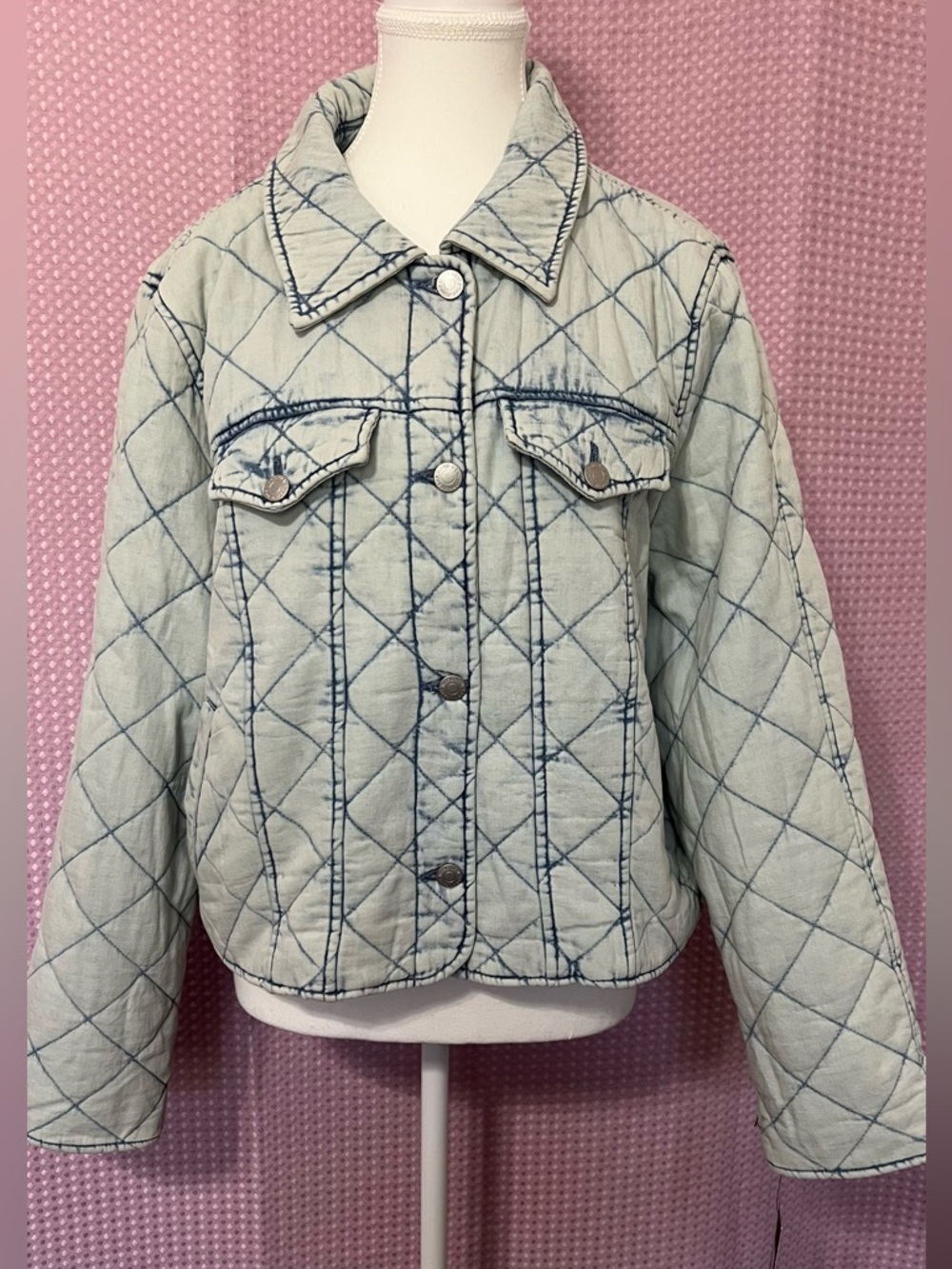 Marc New York Light Blue Quilted Denim Jacket
